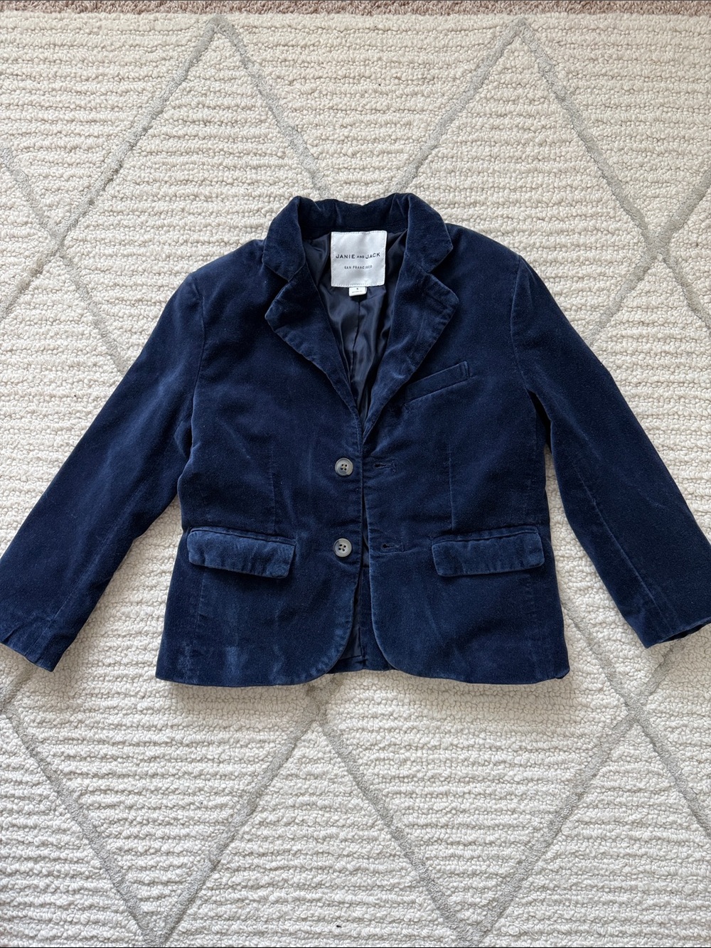 Janie and Jack Dark Blue Velvet Blazer